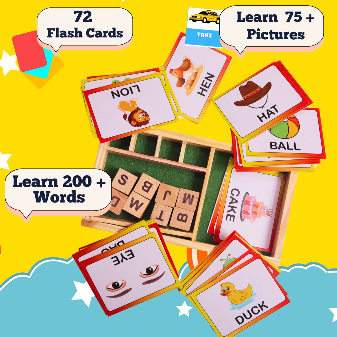 Wooden Alphabet Matching Puzzle – Fun Word-Building Game for Kids