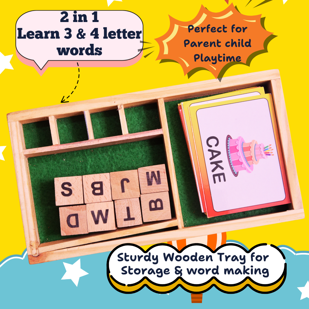 Wooden Alphabet Matching Puzzle – Fun Word-Building Game for Kids