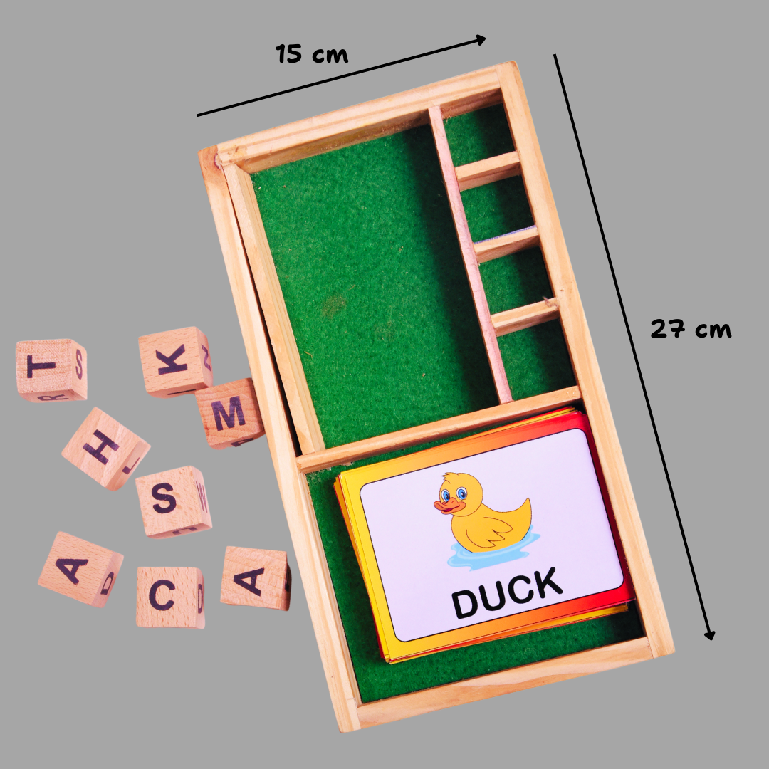 Wooden Alphabet Matching Puzzle – Fun Word-Building Game for Kids