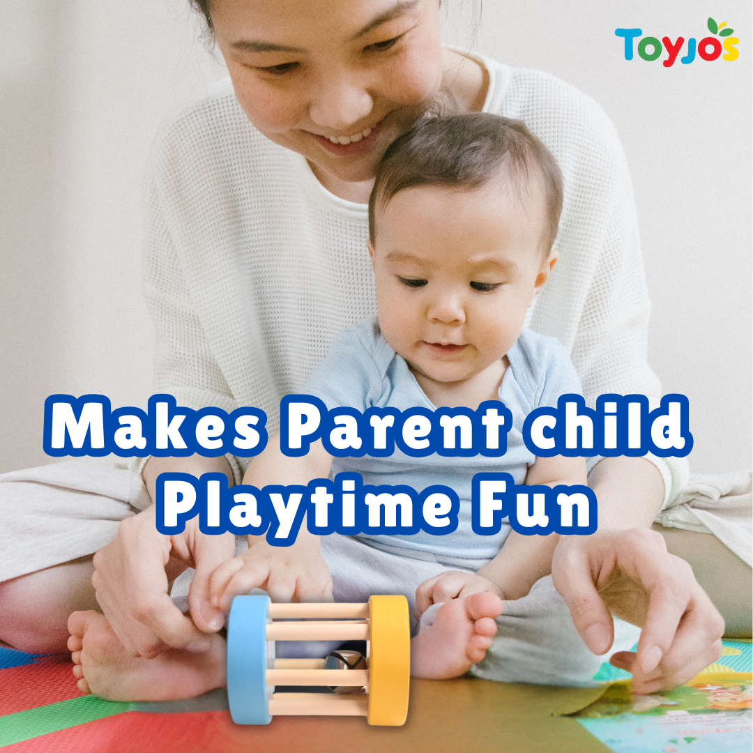 Wooden Rolling Bell Rattle – Safe & Eco-Friendly Baby Toy (0-2 Years)