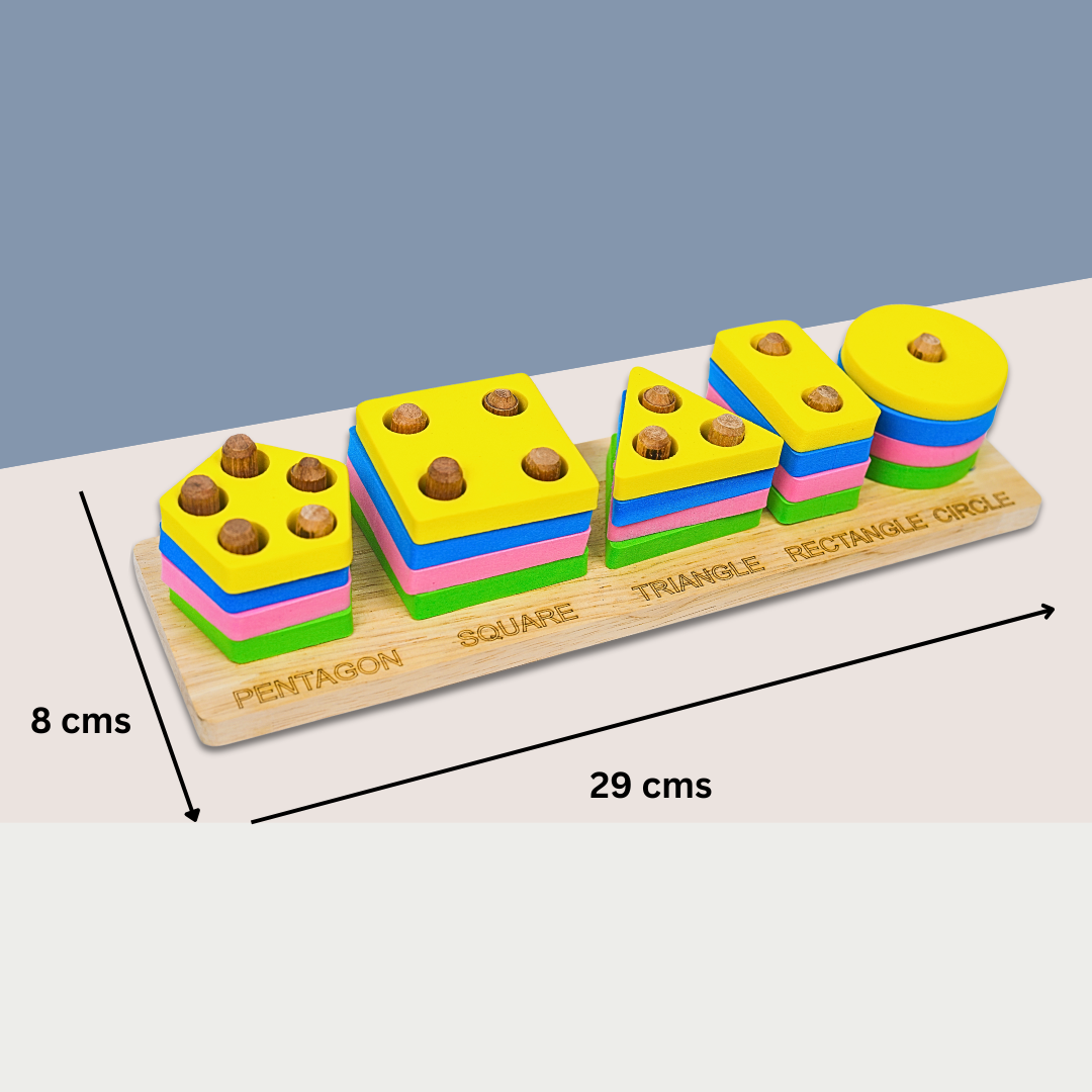 Toyjos - Wooden Shape Sorter Educational Geometric Toy
