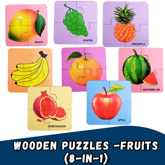Wooden Fruits Puzzle - Fun and Educational Game for Toddlers