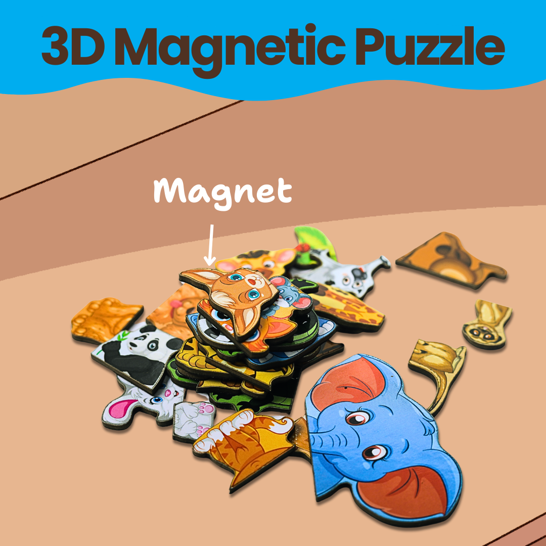 Toyjos 3D Magnetic Animal Puzzle for Kids – Montessori-Inspired, Eco-Friendly & Educational