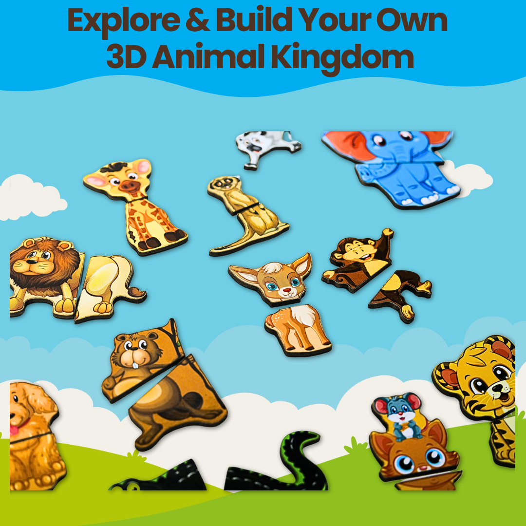Toyjos 3D Magnetic Animal Puzzle for Kids – Montessori-Inspired, Eco-Friendly & Educational