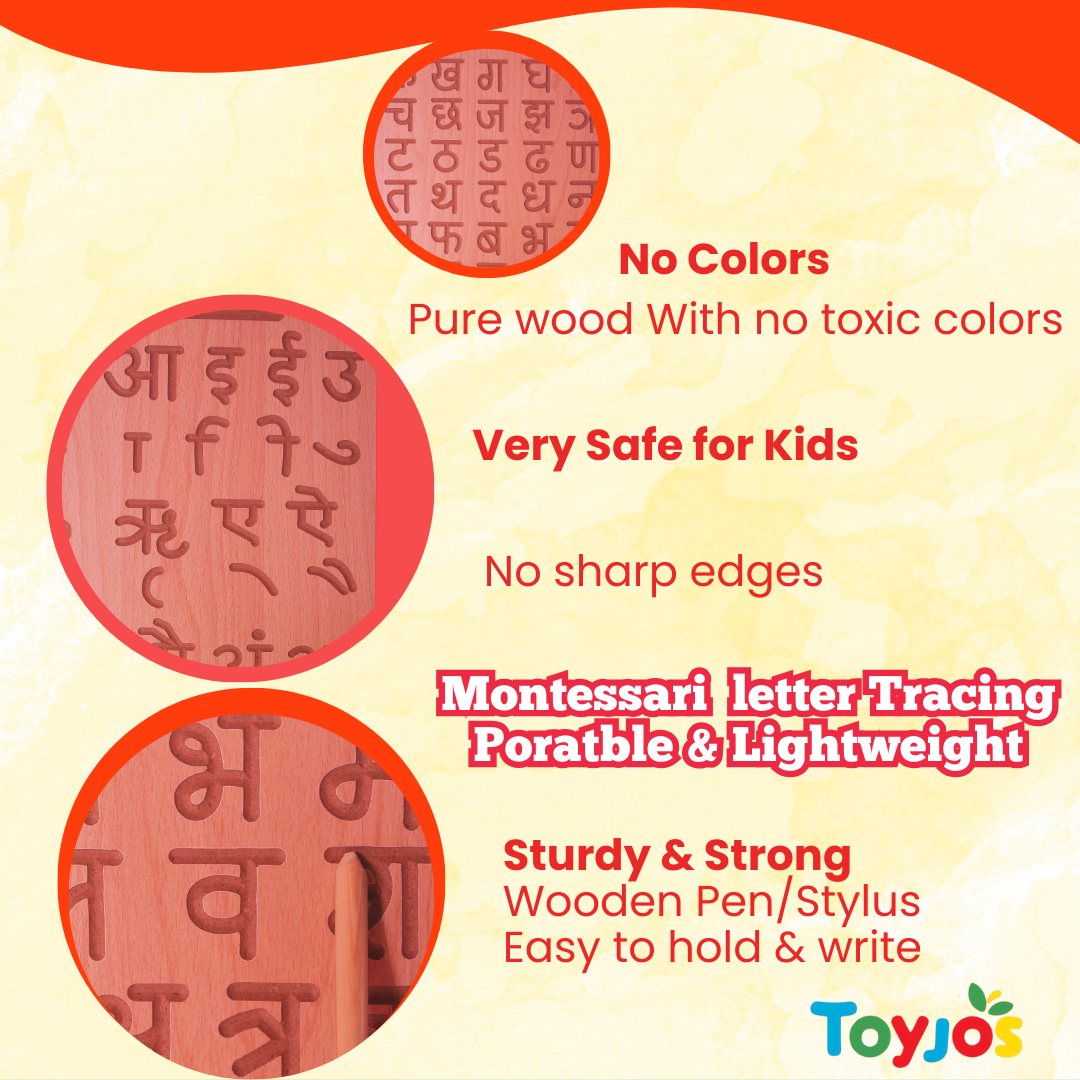 Wooden Tracing Board - Hindi Alphabets (Varnamala)