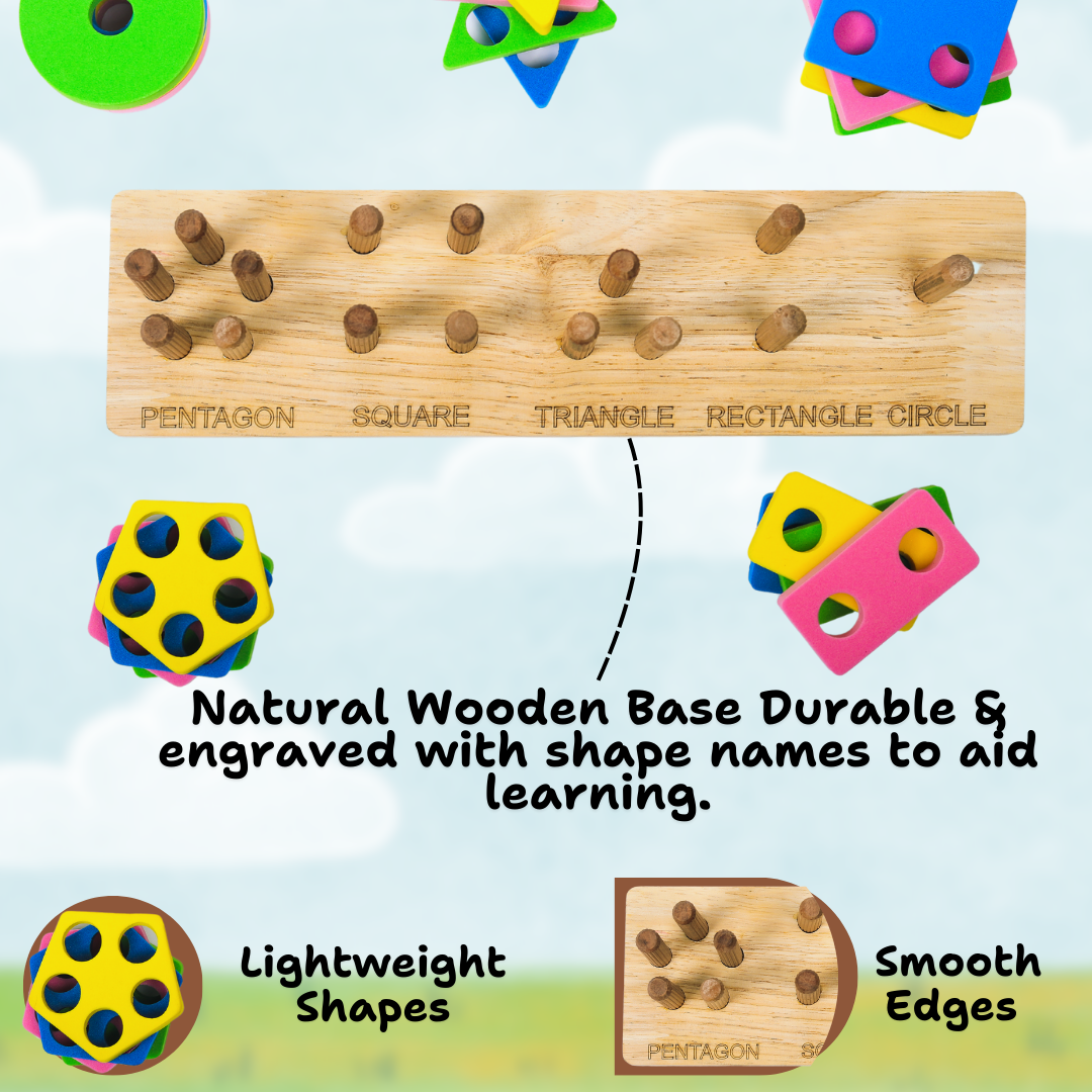 Toyjos - Wooden Shape Sorter Educational Geometric Toy