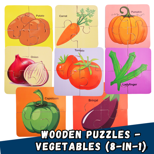 Wooden Vegetables Puzzle - Fun and Learning Game for Toddlers