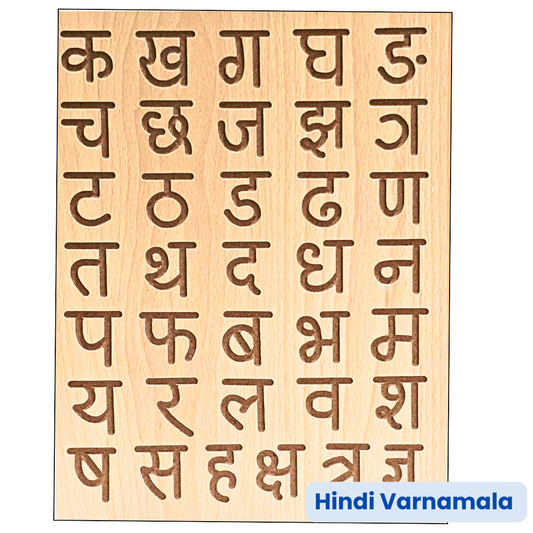 Wooden Set of 2 Tracing Board - Hindi Alphabets (Vyanjan & Varnamala)
