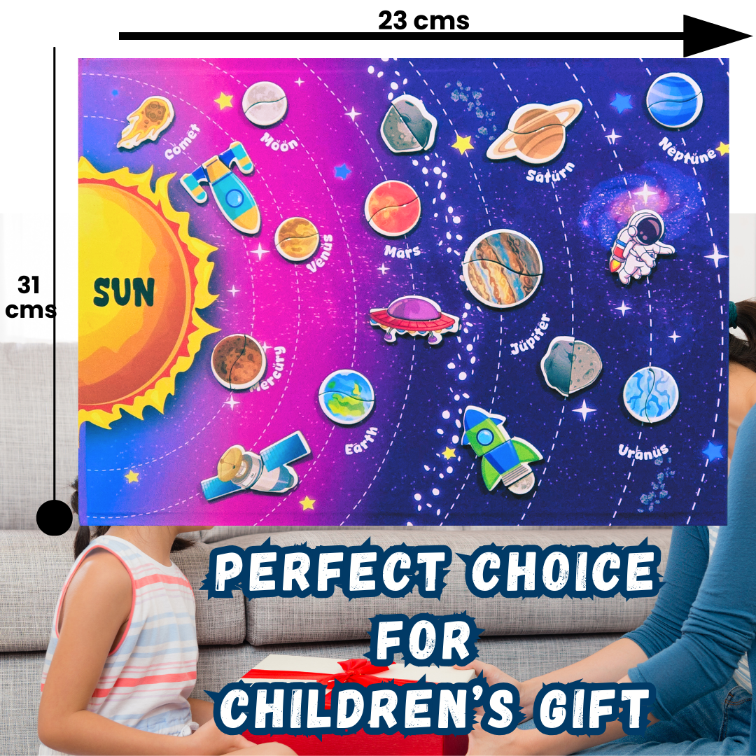 Toyjos Wooden Magnetic 3D Solar System Puzzle – Educational STEM Toy for Kids