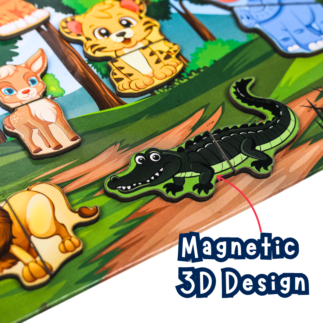 Toyjos 3D Magnetic Animal Puzzle for Kids – Montessori-Inspired, Eco-Friendly & Educational