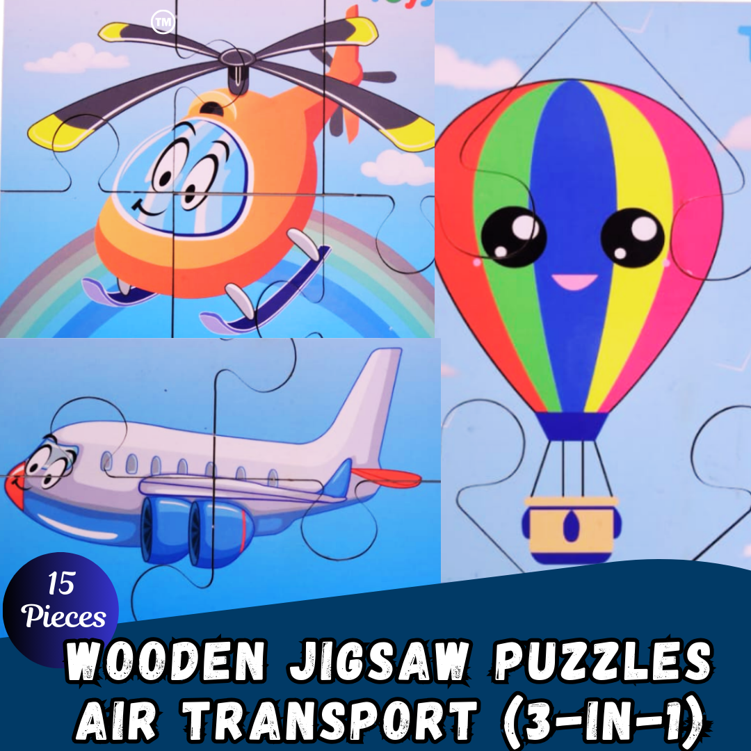 Wooden Jigsaw Puzzles - Air Transport (3-in-1)