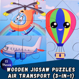 Wooden Jigsaw Puzzles - Air Transport (3-in-1)