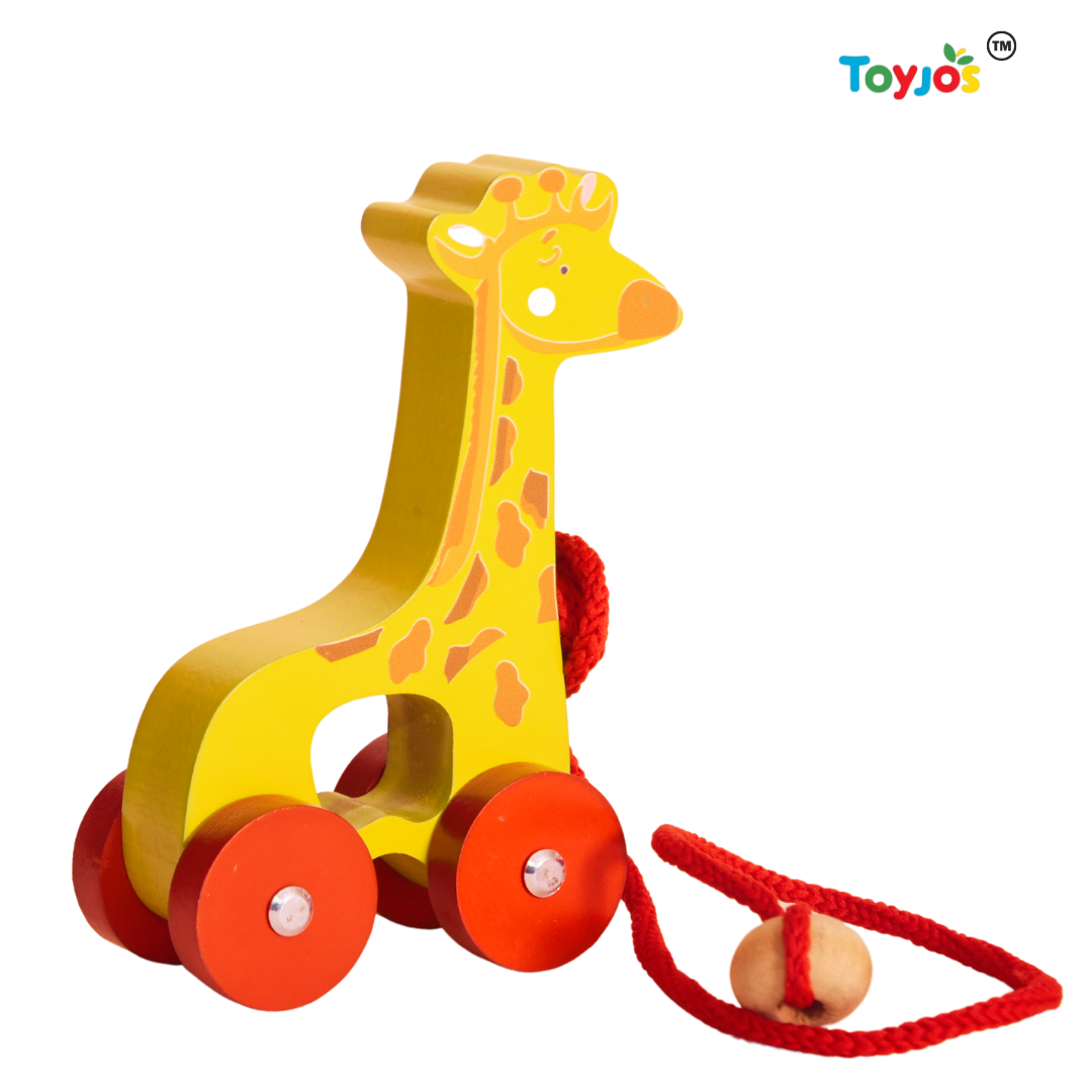 Toyjos Pull-Along Wooden Giraffe β Safe, Durable & Fun Learning Toy for Toddlers
