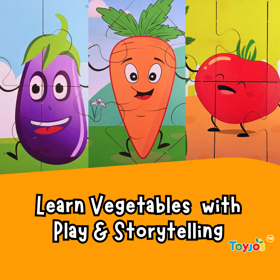 Wooden Jigsaw Puzzle - Vegetables (3-in-1)