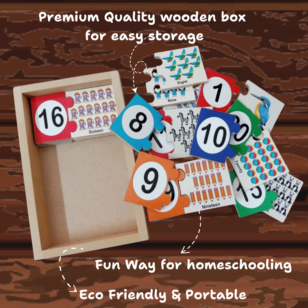 Wooden Counting Puzzle – Match and Learn Numbers