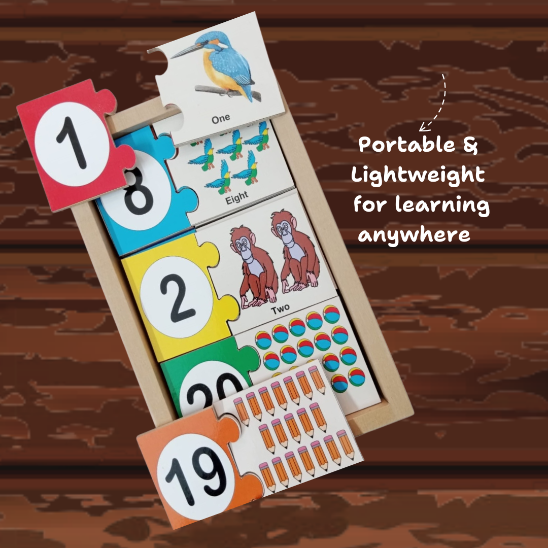 Wooden Counting Puzzle – Match and Learn Numbers