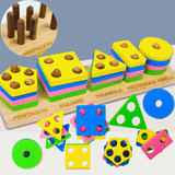 Toyjos - Wooden Shape Sorter Educational Geometric Toy