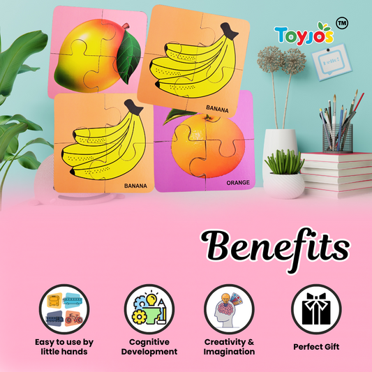 Wooden Fruits Puzzle - Fun and Educational Game for Toddlers