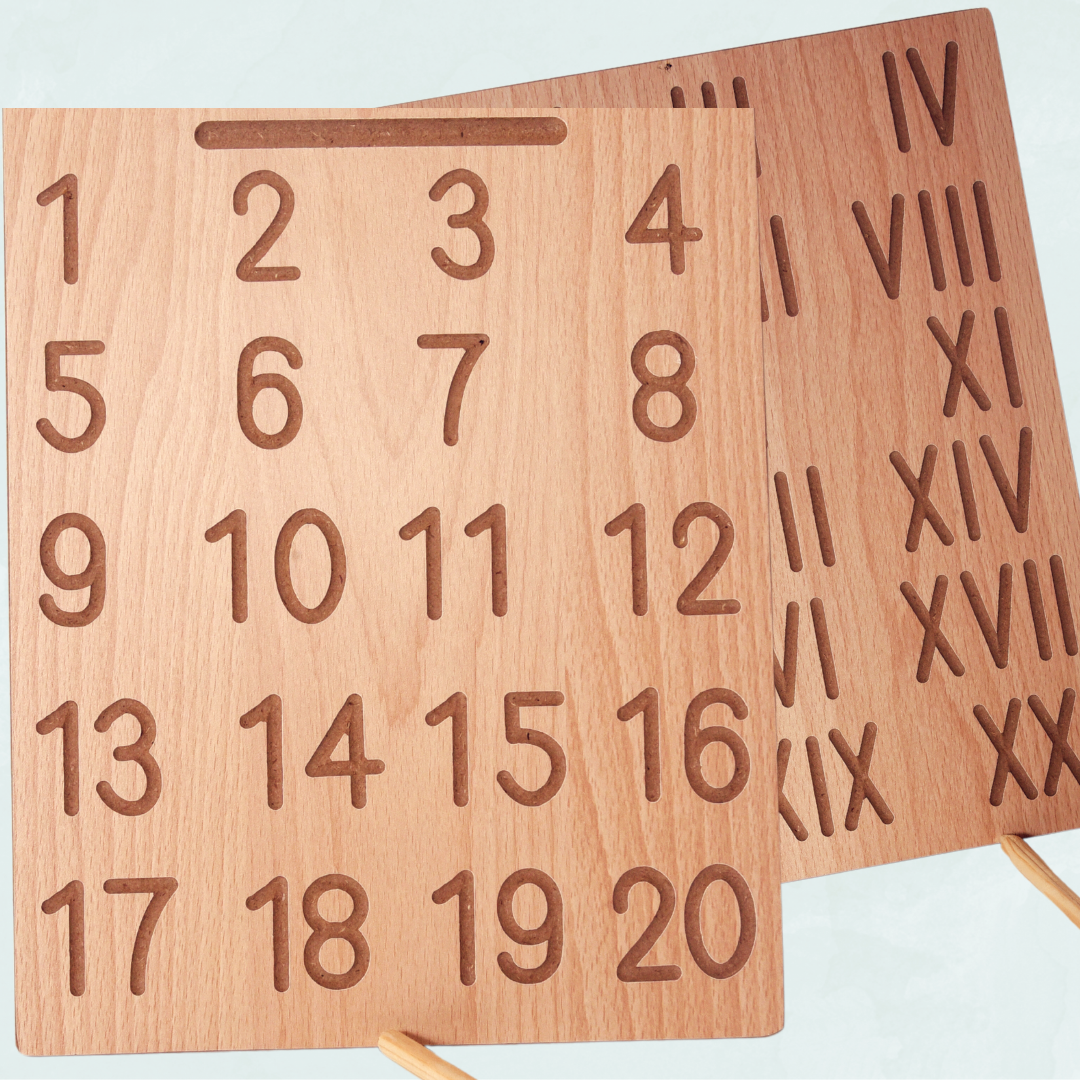 Wooden Set of 2 Tracing Board -  Maths & Numbers