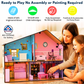 2-Story Wooden Doll house Playset with Furniture&  Accessories