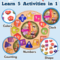 Toyjos Animal-Themed  multi skills Learning Clock: Time, Counting & Shape Sorter