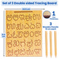 Wooden Tracing Board Combo Set for Kids | English, Maths, Kannada Alphabet Letters Engraved Double-Sided Learning Tool | Montessori Learning Writing Slate with Stylus Pen for Ages 2–5 Years