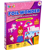 TOYJOS Foil Wonder Unicorn & Princess Art Kit for Kids | No Mess DIY Foil Craft Set | Creative Activity for Girls & Boys Ages 4-9 | Educational Gift & Travel Art Toy for Kids