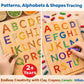 Wooden Tracing Board Combo Set for Kids | English, Math, Tamil Alphabet Letter Engraved Double-Sided Learning Tool | Montessori Learning Writing Slate with Stylus Pen for Ages 2–5 Years
