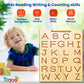 Wooden Alphabet & Number Tracing Boards with Tracing Pen | 2 Double-Sided Boards | Capital & Small Letters + Number Writing (1–20) & Roman Numerals | Montessori Learning Writing Slate (Age 2+)