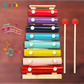 Toyjos Rainbow Melody Wooden Xylophone for Kids – 8-Note Musical Toy