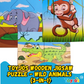 Wooden Jigsaw Puzzle - Wild Animals (3-in-1)